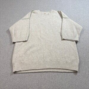 Moth Sweater Woman Medium Gray 3/4 Sleeve Wool Alpaca Blend Heritage Tunic Cozy